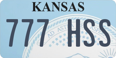 KS license plate 777HSS