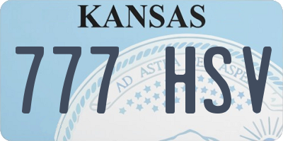 KS license plate 777HSV