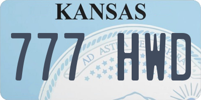 KS license plate 777HWD