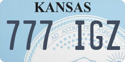 KS license plate 777IGZ