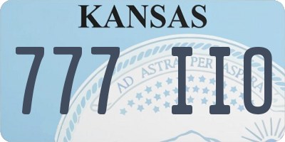 KS license plate 777IIO