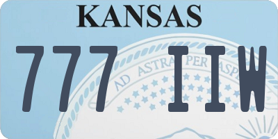 KS license plate 777IIW