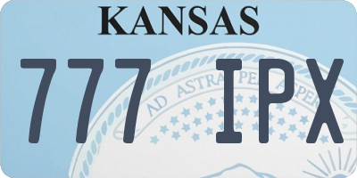 KS license plate 777IPX