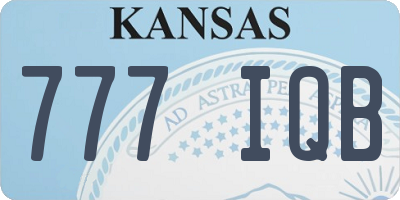 KS license plate 777IQB
