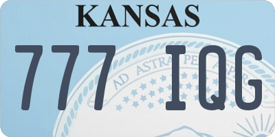 KS license plate 777IQG