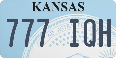 KS license plate 777IQH