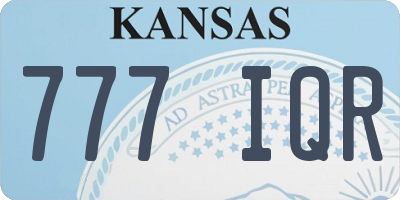KS license plate 777IQR