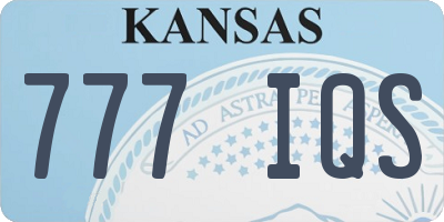 KS license plate 777IQS