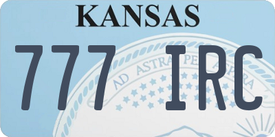 KS license plate 777IRC