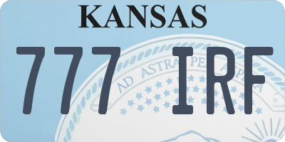 KS license plate 777IRF