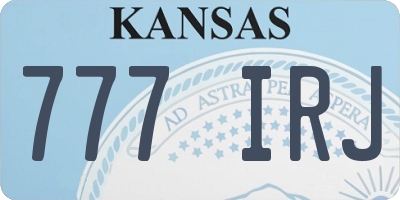 KS license plate 777IRJ