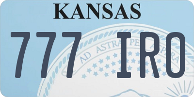 KS license plate 777IRO
