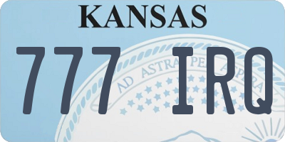 KS license plate 777IRQ