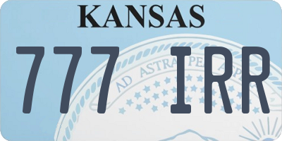 KS license plate 777IRR