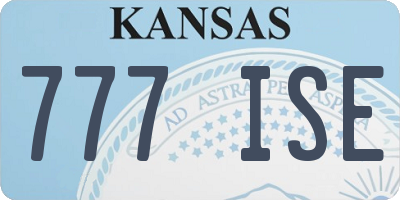 KS license plate 777ISE