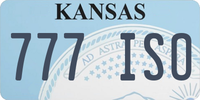 KS license plate 777ISO