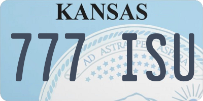 KS license plate 777ISU