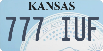 KS license plate 777IUF
