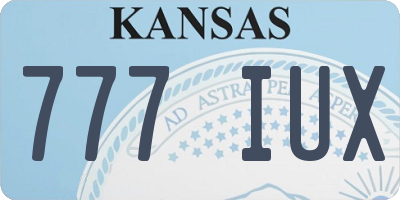 KS license plate 777IUX