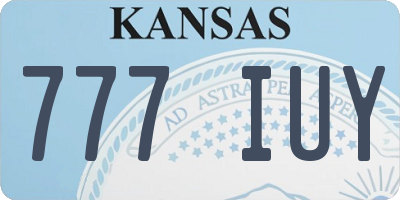 KS license plate 777IUY