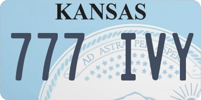 KS license plate 777IVY