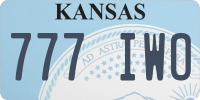 KS license plate 777IWO