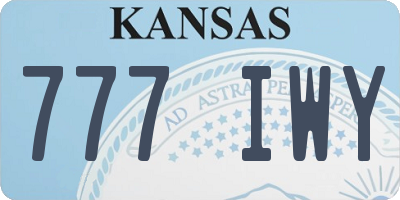 KS license plate 777IWY