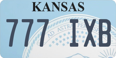 KS license plate 777IXB