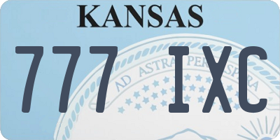 KS license plate 777IXC