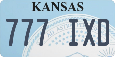 KS license plate 777IXD