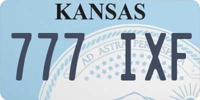 KS license plate 777IXF