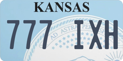 KS license plate 777IXH