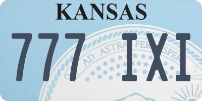 KS license plate 777IXI