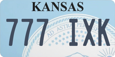 KS license plate 777IXK