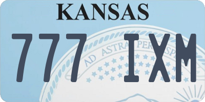 KS license plate 777IXM