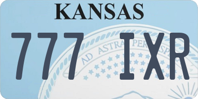 KS license plate 777IXR