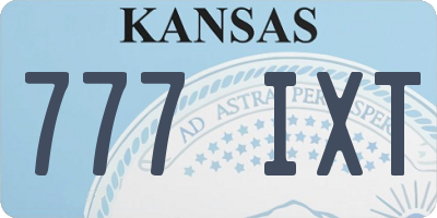 KS license plate 777IXT