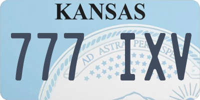 KS license plate 777IXV