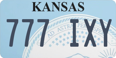 KS license plate 777IXY