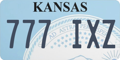KS license plate 777IXZ