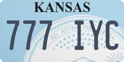 KS license plate 777IYC