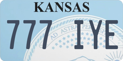 KS license plate 777IYE