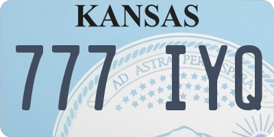 KS license plate 777IYQ
