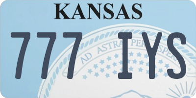 KS license plate 777IYS
