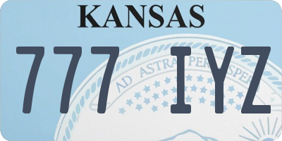 KS license plate 777IYZ