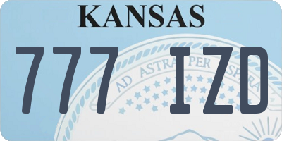 KS license plate 777IZD
