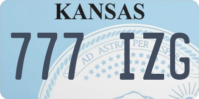 KS license plate 777IZG