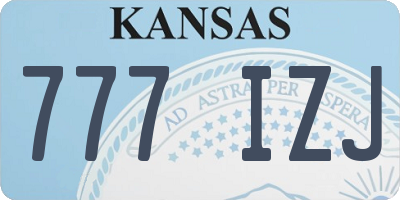 KS license plate 777IZJ