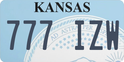 KS license plate 777IZW