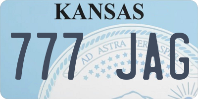 KS license plate 777JAG